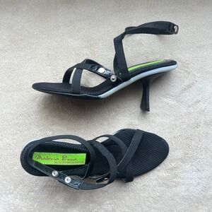 Materia Prima by Goffredo Fantini Women 5.5-6 EU 36 Black Strappy Heeled Sandals